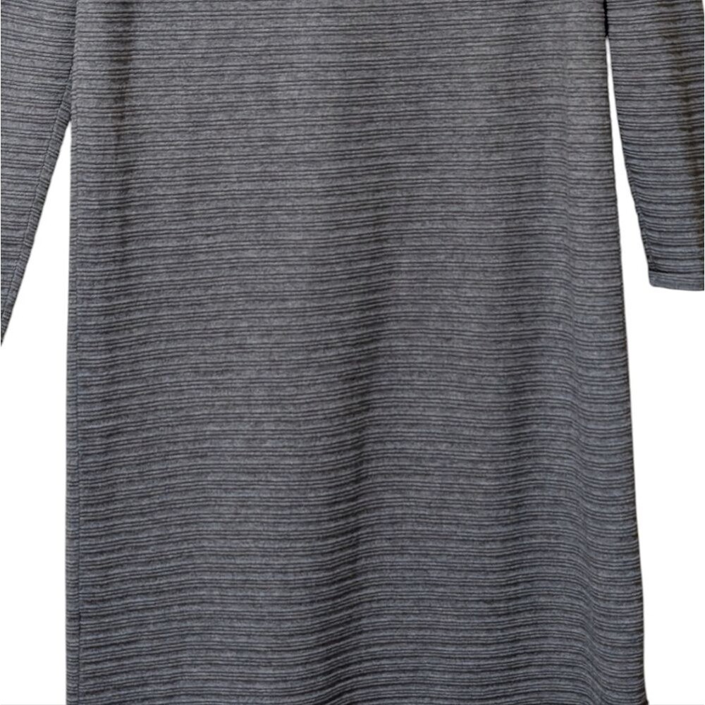 Lafayette 148 New York wool ribbed knit shift dress dark nickel size Medium Flaw - Picture 7 of 8